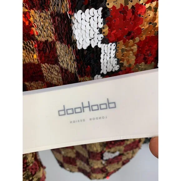 S Mens Sequin Checkered Blazer Tux Jacket Satin Lapel By Doohoob London Design